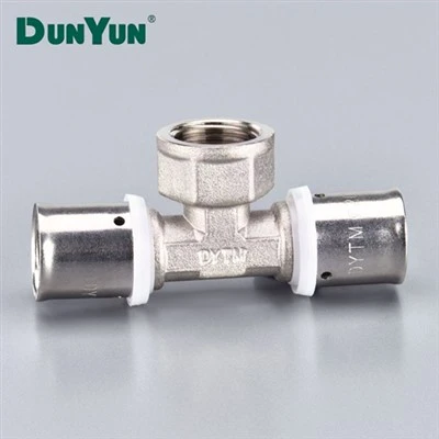 ASTM F877 Kuningan PEX Press Fitting Tee Wanita